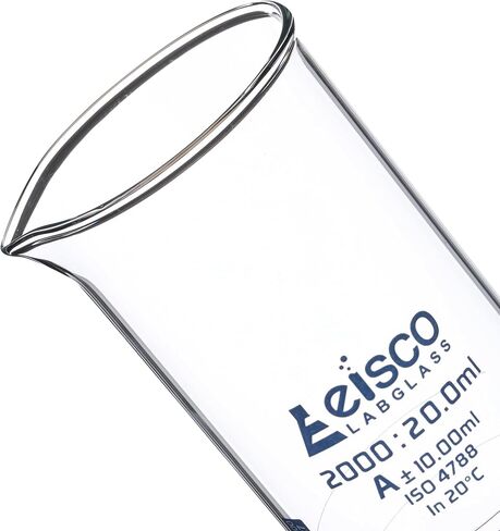 EISCO Graduated Cylinder, 1000ml - Class A Tolerance ±5.00ml - Hexagonal Base - Blue Graduations - Borosilicate 3.3 Glass in Saudi Arabia