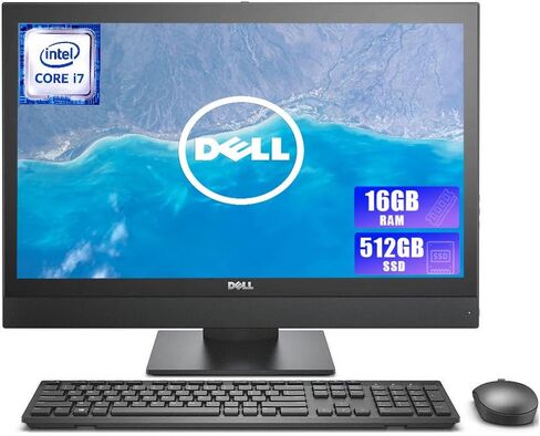 DELL OptiPlex 5250 21.5-Inch FHD All-in-One Desktop PC, Intel G4560 3.5GHz, 8GB RAM, 256GB SSD, Keyboard and Mouse, WiFi, HDMI, Windows 10 Pro (Renewed) in Saudi Arabia