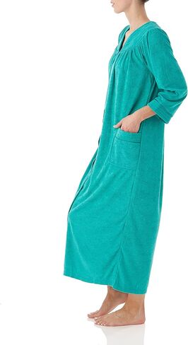 Amerimark Women Full-Length Front Terrycloth Bathrobe-رداء حمام الكاحل الطويل الطويل الامتصاص in Saudi Arabia