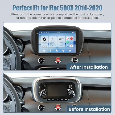 سيارة راديو Car For Fiat 500X 2014 2015 2015 2017 2018 2019 2020: [2g+64g] 9 بوصة من ستيريو السيارة مع Carplay Android Auto ، شاشة تعمل باللمس لـ Fiat 500x مع GPS Bluetooth Link WiFi FM RDS DSP in Kuwait