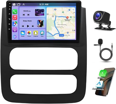 9" 4G+64G Android 13 Car Stereo fit for Dodge Ram 1500 2500 3500 2003 2004 2005 IPS Touchscreen Double Din Car Radio Stereo w/Wireless Carplay Android Auto GPS Navigation WiFi BT SWC Backup Camera Mic in Saudi Arabia