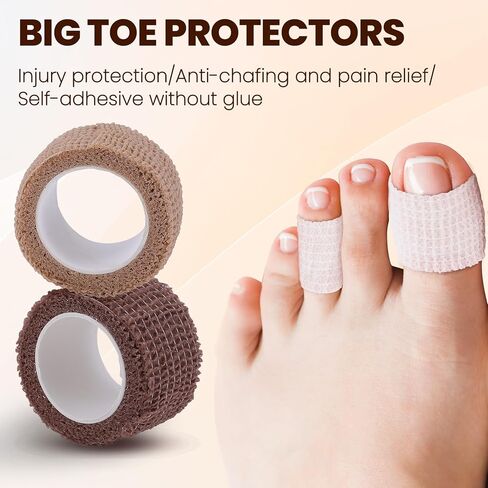 4 Pack Self Adhesive Bandage Wrap, Elastic Bandage Tape for Broken Toes Fingers Protector, Wrist Ankle Sprains Swelling in Kuwait