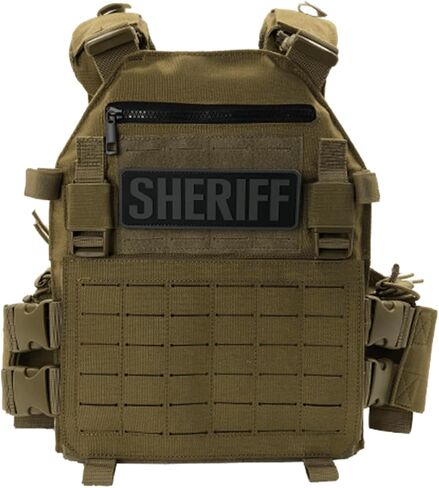 3pcs sheriff patches pvc gray background with background for hats caps sets clothing calting backs (3 pack ، 1pcs 4 "x 1.4" ، 1pcs 6 "× 2" ، و 1pcs 8.5 × 3 ") in Saudi Arabia