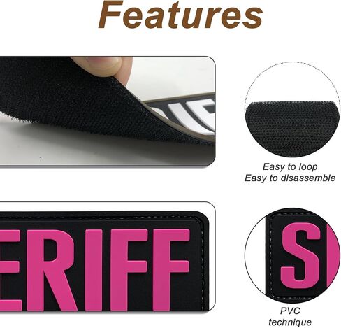 3pcs sheriff patches pvc gray background with background for hats caps sets clothing calting backs (3 pack ، 1pcs 4 "x 1.4" ، 1pcs 6 "× 2" ، و 1pcs 8.5 × 3 ") in Saudi Arabia