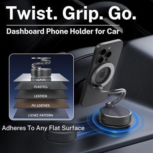 تركيب هاتف السيارة المغناطيسي الفراغي لـ Magsafe ، 360 درجة من التصميم المعدني القابل للتعديل والتصميم المزدوج ، حامل هاتف فراغ خالي من اليدين للسيارة ، حامل الهاتف المغناطيسي الشفط لجميع الهواتف الذكية in Kuwait