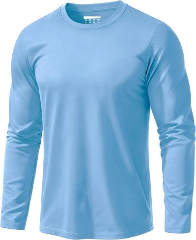 EKLENTSON Men's Cotton Crewneck T-Shirts Long Sleeve Plain Tee Moisture Wicking Casual Tshirts Solid Color in Kuwait