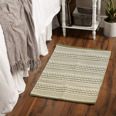 DII Woven Rugs Collection Hand-Loomed, 2x3', Stone Dobby Stripe in Kuwait