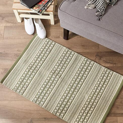 DII Woven Rugs Collection Hand-Loomed, 2x3', Stone Dobby Stripe in Kuwait