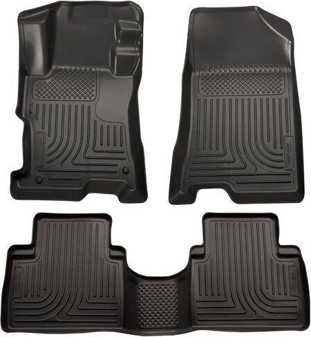Husky Liners Weatherbeater Floor Mats | Fits 2011-2013 Kia Sorento | Front & 2nd Row, 3-pc Black - 98811 in Saudi Arabia