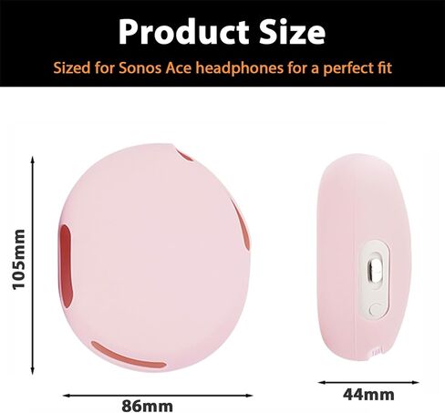 Adhiper Silicone Case Cover for Sonos Ace Headphones, Sweat Ear Pads Cover/Headphone Cover Accessories for Sonos Ace, Sweatproof & Easily Washable (Black) in Saudi Arabia