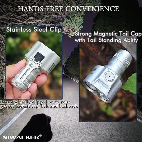 ETmini NE6 Flashlight, Magnetic Tailcap Handheld Flashlights, Type-C Rechargeable,3200LUMEN Lumen EDC LED Pocket Flashlight,Battery Included - CW & NW (Red-NE6) in Saudi Arabia