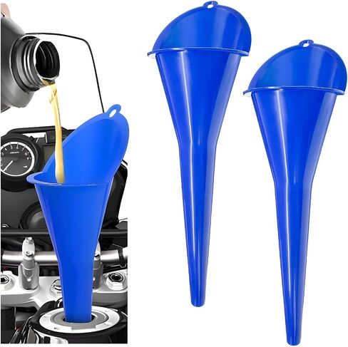 2 PCS Oil Funnel, Plastic Long Neck Multi-Purpose Spill Saver Funnel, Engine Oil Funnels for Filling Oils Gas Water Diesel Fuel Lubricants for Car Motorcycle ATV Boat (Black) in Saudi Arabia