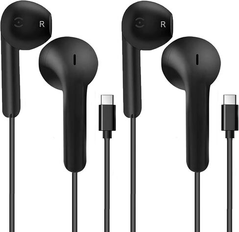 2 Pack USB C Headphones Earbuds for Apple iPhone 16/15/iPad Pro, Type C Earbuds Wired Earphones with Microphone & Remote Control Noise Cancelling in-Ear Headset for Samsung Galaxy,Pixel 7/6/6a/5/4 in Kuwait