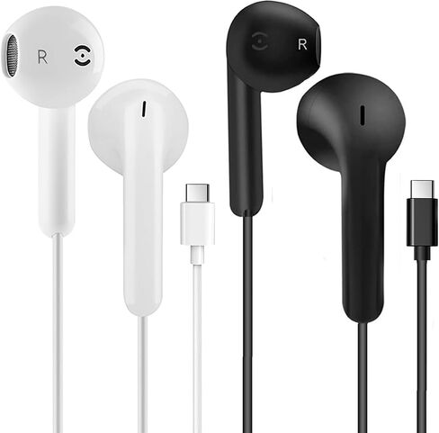 2 Pack USB C Headphones Earbuds for Apple iPhone 16/15/iPad Pro, Type C Earbuds Wired Earphones with Microphone & Remote Control Noise Cancelling in-Ear Headset for Samsung Galaxy,Pixel 7/6/6a/5/4 in Kuwait
