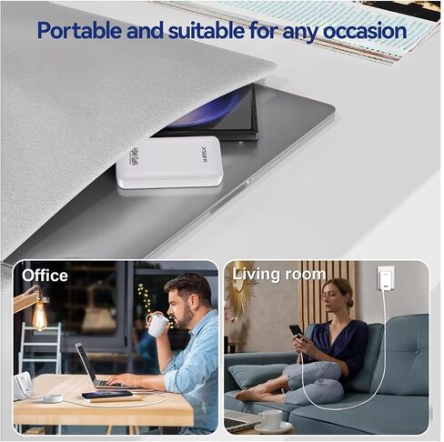 65W Flat USB c Wall Charger,Folding Travel Dual Port USB Wall Charger, for Laptops, Tablets, Phones, Black (Black-New) in Kuwait