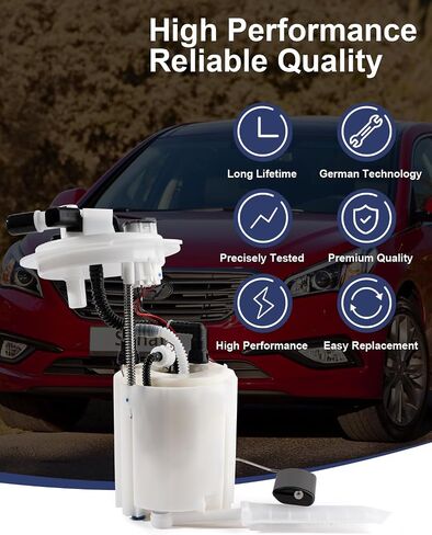 مجموعة وحدة مضخة الوقود الكهربائية متوافقة مع 2011-2014 Hyundai Sonata 2012-2015 KIA Optima L4 2.4L GAS استبدل E9120M VANBOL0112 مع مستشعر ضغط الوحدة (الإصدار القياسي) in Kuwait