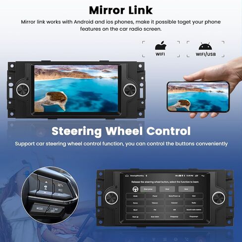 【4+64G】 Car Radio for Dodge RAM 1500/2500/3500 2002-2005: Car Stereo with Wireless Carplay Android Auto DSP, 9 inch 1280 * 720 Touch Screen Bluetooth Radio for Dodge RAM GPS WiFi SWC FM RDS Dual USB in Saudi Arabia