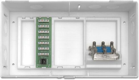 Leviton 47604-F6 وحدة سكنية متعددة ، مجموعة MDU ، بالإضافة إلى لوحة توسيع هاتف 1 × 6 ، حاوية الغزل والغطاء ، أبيض in Saudi Arabia