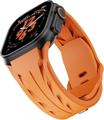 فرقة سيليكون رياضية متوافقة مع Apple Watch Ultra 2/1 49 مم للرجال ، حزام مطاطي فخم الفائق لسلسلة IWatch 10 46mm ، 9/8/7 45 مم ، SE2/SE 6/5/4 44 مم ، 3/2/1 42 ​​مم in Kuwait