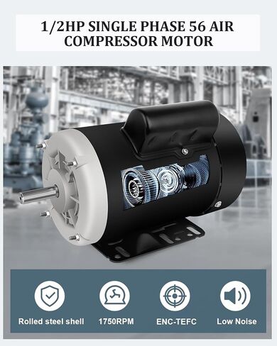 محرك كهربائي 3HP 3450 دورة في الدقيقة محرك المزرعة، محرك أحادي الطور 145T إطار 230 فولت 7/8 بوصة قطر العمود 60 هرتز CW/CCW TEFC in Kuwait