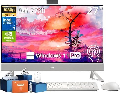 Dell Inspiron 7730 27 "شاشة تعمل باللمس All in One Desktop Computer ، Intel 10-Core 7 150U ، NVIDIA GEFORCE MX570A ، 64 GB RAM ، 2 TB SSD ، Wi-Fi 6E ، Win 11 Pro ، Office 2024 Pro Lifetim in Kuwait