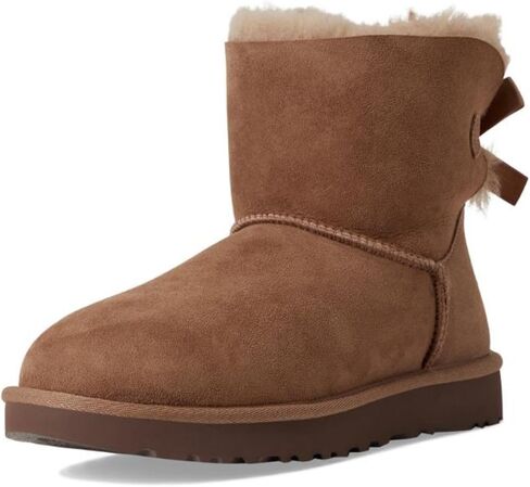 UGG Women's MINI Bailey Bow II Fashion Boot, Obsidian, 8 in Saudi Arabia