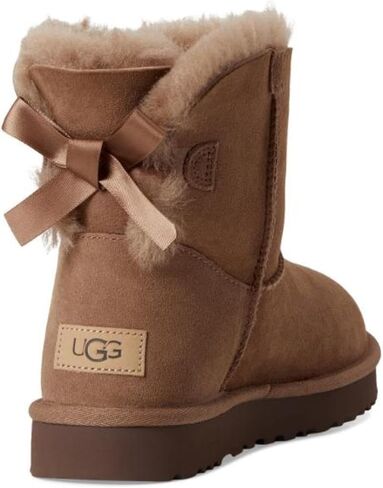 UGG Women's MINI Bailey Bow II Fashion Boot, Obsidian, 8 in Saudi Arabia
