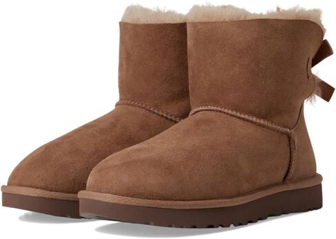 UGG Women's MINI Bailey Bow II Fashion Boot, Obsidian, 8 in Saudi Arabia