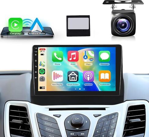 2+64G Android Car Radio Stereo for Ford Fiesta 2009-2014 with Wireless Carplay Android Auto, 9’’ Touchscreen Head Unit with Bluetooth Mirror Link GPS Navigation WiFi FM/RDS EQ AHD Backup Camera SWC in Saudi Arabia