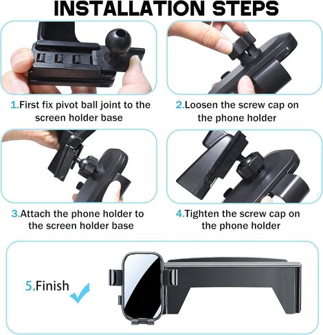Car Phone Holder for Honda Civic 2025 2024 2023 2022 Accessories 9" Screen Fixed Clip Cell Phone Mount Auto Lock Hands-Free 360 Degree Rotation Dash Phone Holder Stand for All Phones in Saudi Arabia