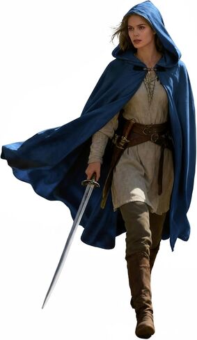 Renaissance Hooded Cloak Halloween Costume, Medieval Cosplay Wizard Witch Cape in Kuwait