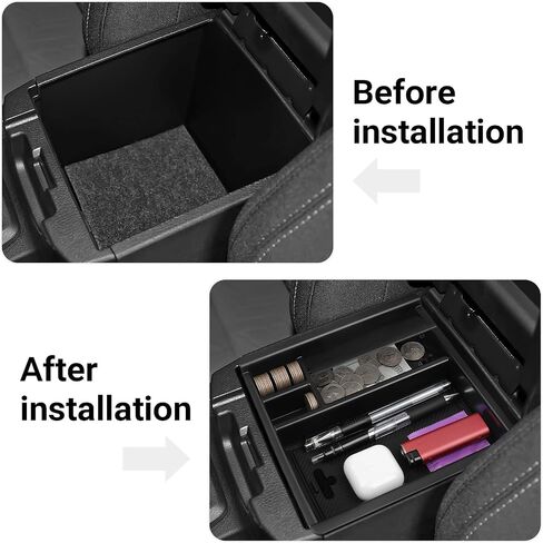 YOJOJOCO Center Console Organizer Compatible with Hyundai Elantra 2025 2024 2023 2022 2021 Accessories Black ABS Plastic Material Armrest Secondary Storage Box (NOT Fit Manual Hand Break Models) in Kuwait