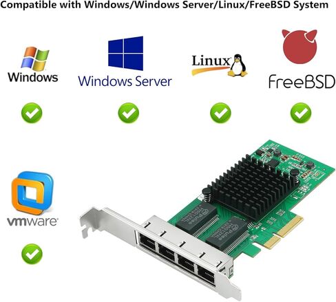PCIe Network Card, 1Gb Ethernet Network Adapter, PCI Express X1, 10/100/1000Mbps Dual RJ45 Ports Adapter Converter, with Intel 82576 Chip for Windows/Windows Server/Linux in Saudi Arabia