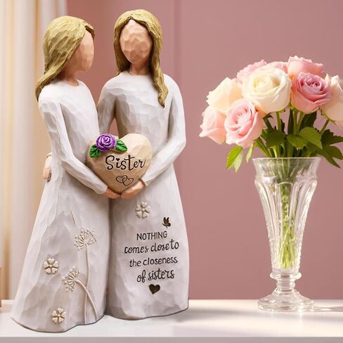 BORLESTA Sister Birthday Gifts - Christmas Birthday Gifts for Sister,Friend, Big Sisters Gift for Girls,Friendship,Friend Gift for Women Hand-Painted Figure in Kuwait