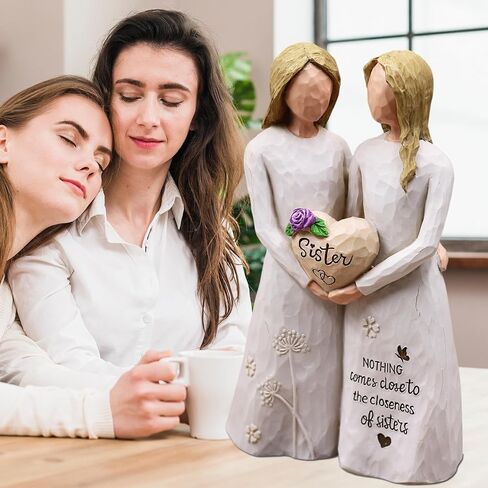 BORLESTA Sister Birthday Gifts - Christmas Birthday Gifts for Sister,Friend, Big Sisters Gift for Girls,Friendship,Friend Gift for Women Hand-Painted Figure in Kuwait