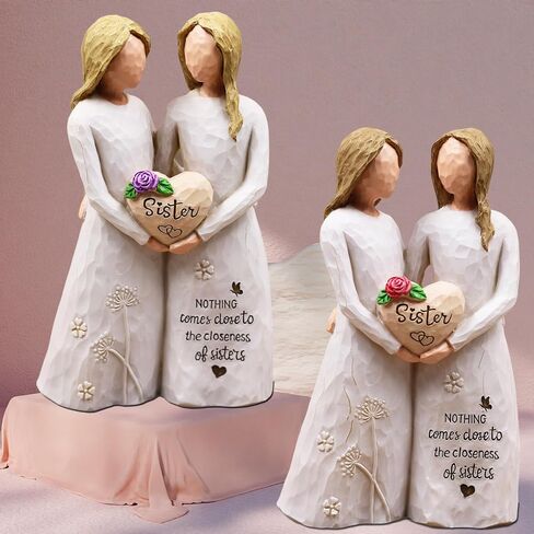 BORLESTA Sister Birthday Gifts - Christmas Birthday Gifts for Sister,Friend, Big Sisters Gift for Girls,Friendship,Friend Gift for Women Hand-Painted Figure in Kuwait