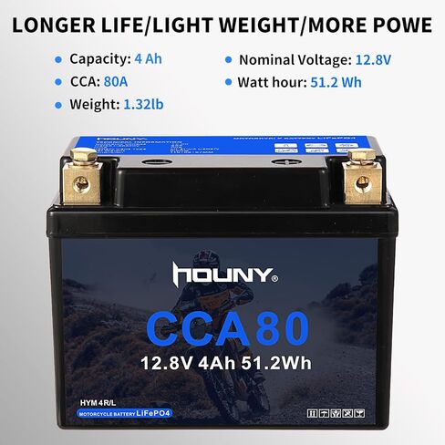 12V 20Ah LiFePO4 Motorcycle Battery, 480 CCA, Maintenance-Free with Advanced BMS, Compatible with Harley-Davidson, Ducati, Honda, Kawasaki, Suzuki, BMW, ATV, UTV, and More in Kuwait