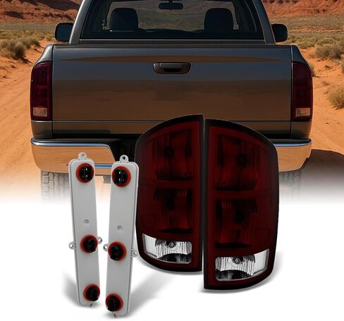 Akkon - لدودج رام 1500 | 2500 | 3500 بيك آب شاحنة داكنة أضاءة ذيل حمراء داكنة بديل مع زوج لوحة الدوائر in Kuwait