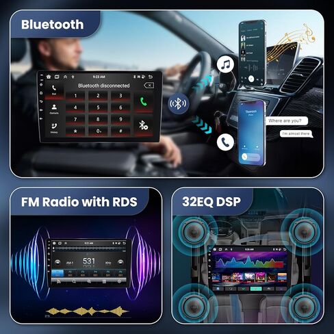 [2G+64G] Car Radio for Toyota Prado 120/ Lexus Gx470 2004-2009 Android Car Stereo Carplay Wireless Android Auto, Hodozzy 9 inch Touch Screen with GPS/WiFi/Bluetooth, FM RDS, Mirror Link,Backup Camera in Kuwait