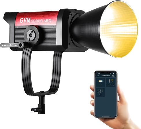 GVM 500W LED Video Light, APP Control, 2700K-6800K CCT, 227040lux@1m with Standard Cover, 12 Dynamic Effects, Bluetooth Control for Photography, Studio, and Video in Saudi Arabia