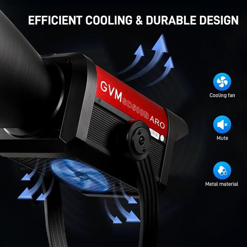 GVM 500W LED Video Light, APP Control, 2700K-6800K CCT, 227040lux@1m with Standard Cover, 12 Dynamic Effects, Bluetooth Control for Photography, Studio, and Video in Saudi Arabia