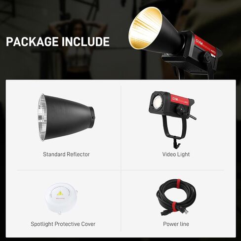 GVM 500W LED Video Light, APP Control, 2700K-6800K CCT, 227040lux@1m with Standard Cover, 12 Dynamic Effects, Bluetooth Control for Photography, Studio, and Video in Saudi Arabia