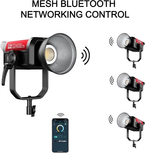 GVM 500W LED Video Light, APP Control, 2700K-6800K CCT, 227040lux@1m with Standard Cover, 12 Dynamic Effects, Bluetooth Control for Photography, Studio, and Video in Saudi Arabia