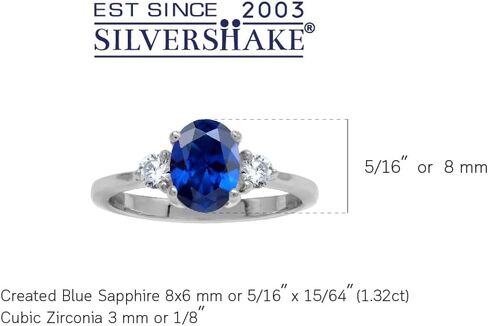 Silvershake 1.5ct. 8X6mm Genuine Oval Shape London Blue Topaz 925 Sterling Silver Engagement Ring Size 9 in Kuwait