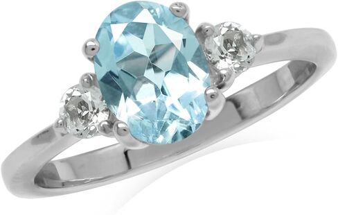 Silvershake 1.5ct. 8X6mm Genuine Oval Shape London Blue Topaz 925 Sterling Silver Engagement Ring Size 9 in Kuwait