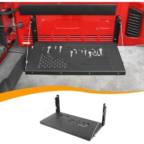 جدول Hoolcar Tailgate Table Double Layer Table Table Cargo Scgo Schold Rack متوافق مع Jeep Wrangler JK JKU JL JLU 2007-2024 ، دعم ما يصل إلى 100 رطل حاملة أمتعة شحن تخزين ، أسود ، أسود in Kuwait