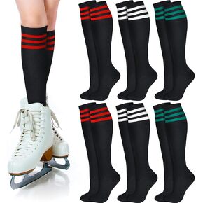 Unittype 6 Pair Rainbow Knee High Socks for Women Colorful Striped Socks Long Thigh High Stockings Tube Socks Roller Skate Socks for Adults Gift in Kuwait