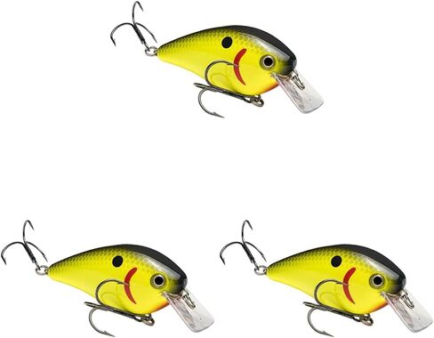 Strike King (HCKVDS2.5-531) KVD Squarebill 2.5 Fishing Lure, Shallow Running Crankbait, Silent Hunting Action, 5/8-Ounce, Dives 3 to 5-Feet, Size 1 Treble Hooks, Chartreuse Spring Craw in Saudi Arabia
