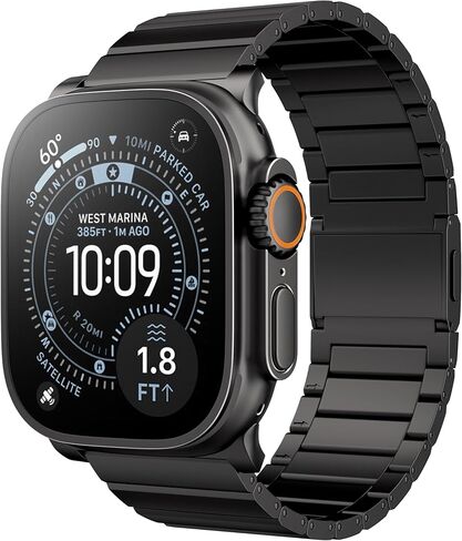 LULULOOK Titanium Band for Apple Watch Ultra 2/Ultra 49mm, Adjustable Magnetic Clasp Titanium Metal Straps, Men’s Smartwatch Band for Ultra 2/Ultra with DLC Scratch Resistant Coating in Kuwait