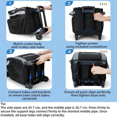 Rolling Cooler with Wheels, 45Cans/30L Heavy Duty Leakproof Soft-Sided Ice Chest, Double Deck & Enhanced Stability Wheeled Coolbag, Insulated Travel Cooler for Camping,Grocery, Beach,Outdoor in Saudi Arabia